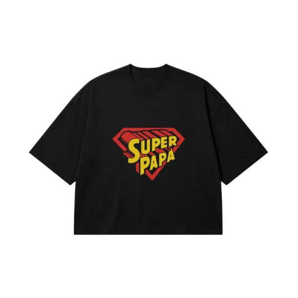 تیشرت باکسی پدر طرح لوگوی Super Papa کد po1325