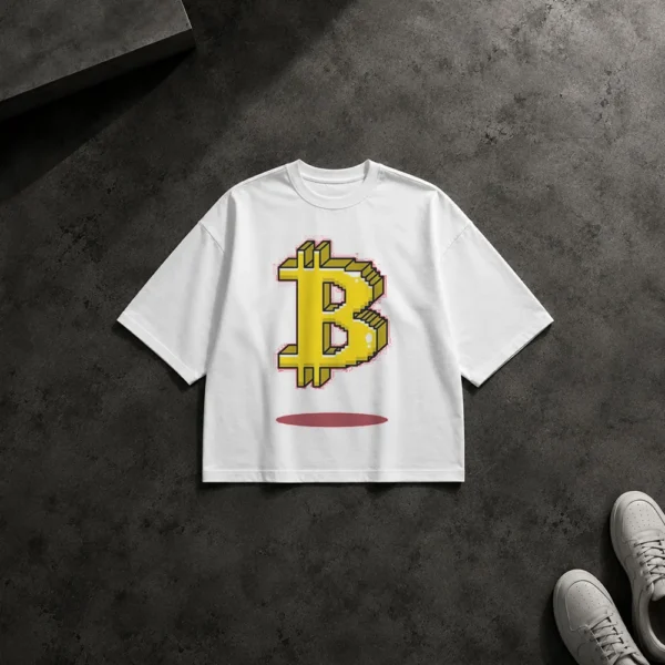 تیشرت باکسی بیت‌کوین طرح لوگوی پیکسلی (Bitcoin) کد po1347