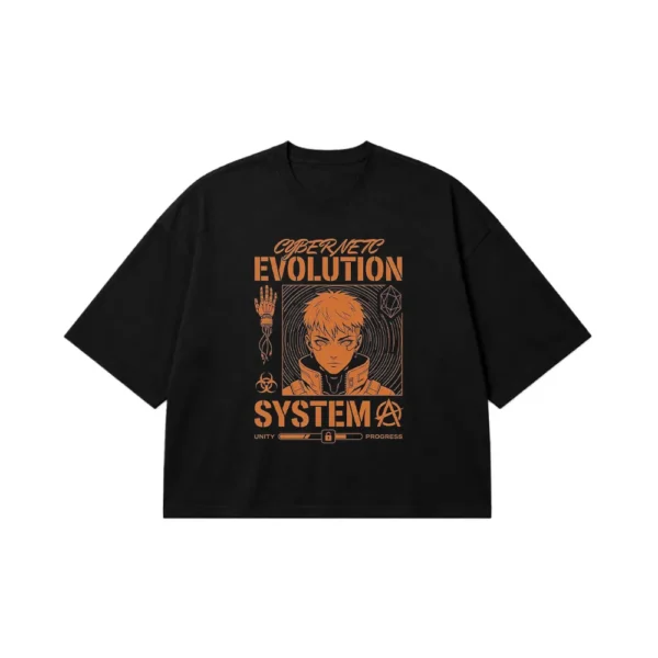 تیشرت باکسی سایبرپانک طرح Cybernetic Evolution System کد po1371
