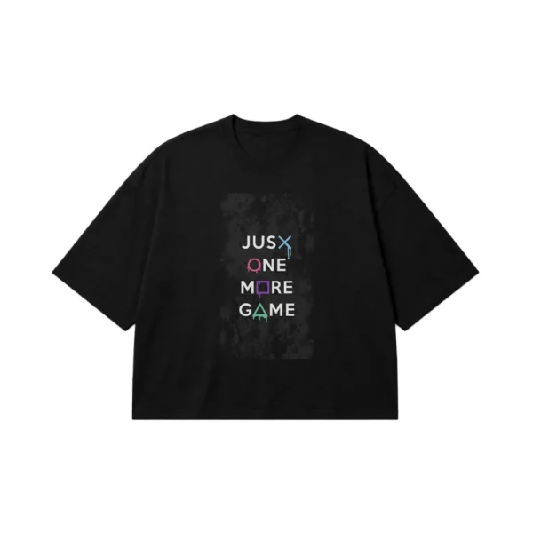 تیشرت باکسی گیمینگ نوشته Just One More Game کد po1395