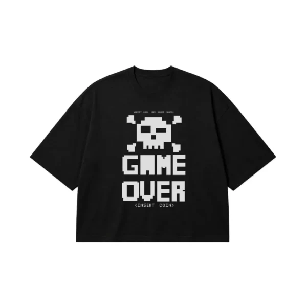 تیشرت باکسی گیمینگ طرح پیکسلی Game Over کد po1403
