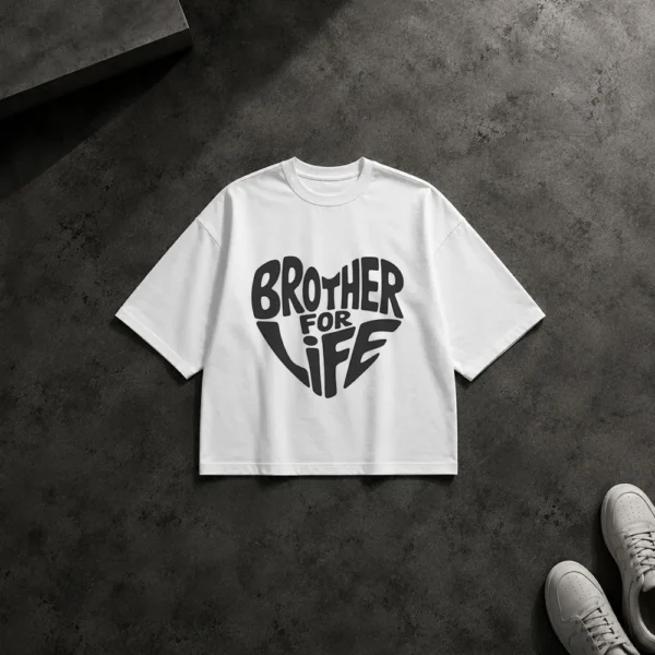 تیشرت باکسی برادر نوشته Brother for Life کد po1467