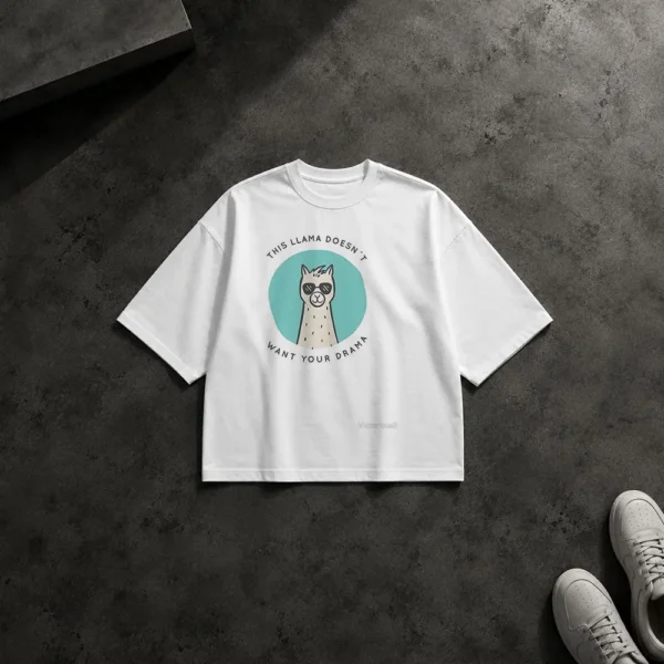 تیشرت باکسی طنز طرح This Llama Doesn’t Want Your Drama کد po1477