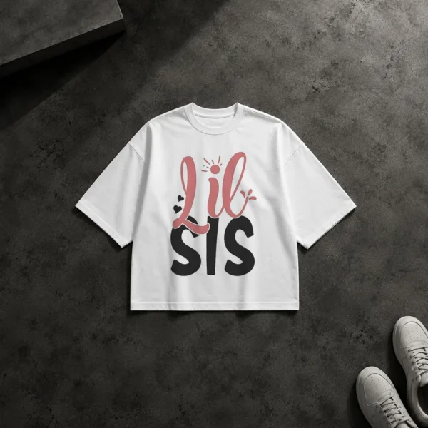 تیشرت باکسی خواهر نوشته Lil Sis کد po1488