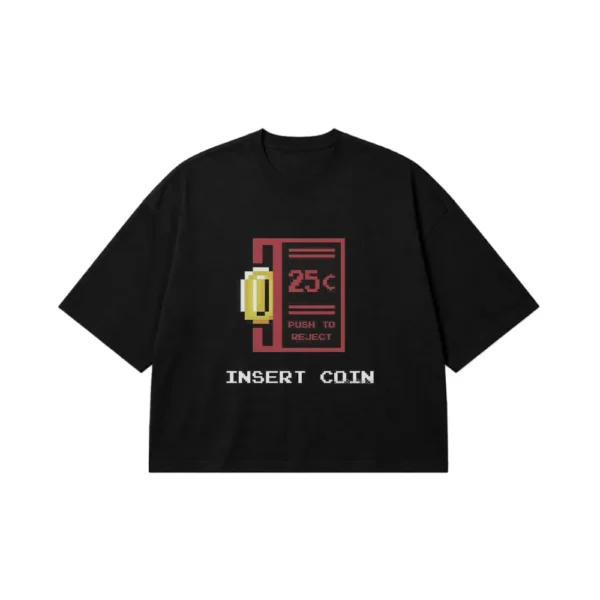 تیشرت باکسی گیمینگ طرح Insert Coin کد po1490