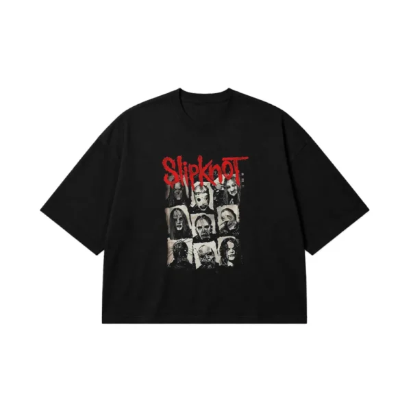 تیشرت باکسی گروه اسلیپ‌نات طرح پرتره اعضا (Slipknot) کد po1497