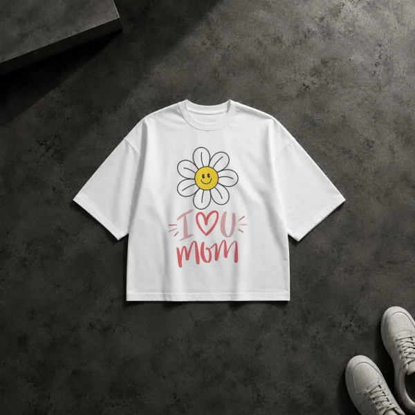 تیشرت باکسی مادر طرح I Love You Mom کد po1532