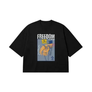 تیشرت باکسی تایپوگرافی Freedom طرح گرافیکی کد po1593