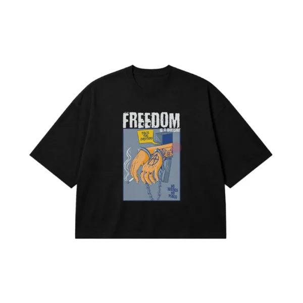 تیشرت باکسی تایپوگرافی Freedom طرح گرافیکی کد po1593