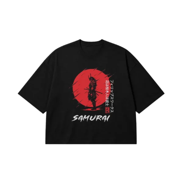 تیشرت باکسی سامورایی طرح جنگجوی ژاپنی (Samurai) کد po1617