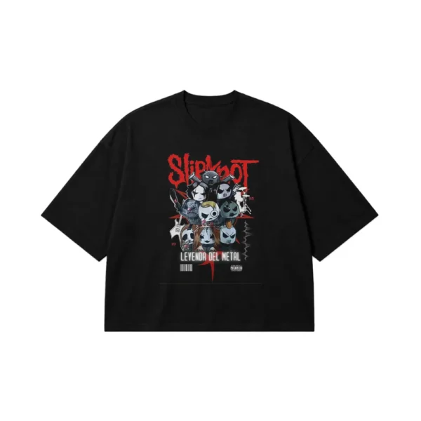تیشرت باکسی گروه اسلیپ‌نات طرح ماسک‌ها (Slipknot) کد po1751