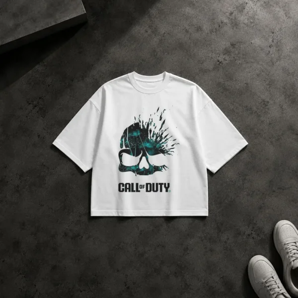 تیشرت باکسی کال آو دیوتی طرح جمجمه انفجاری (Call of Duty) کد po1765