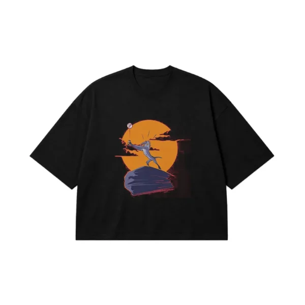 تیشرت باکسی انیمه وان پیس طرح لوفی در غروب (Luffy) کد po1791