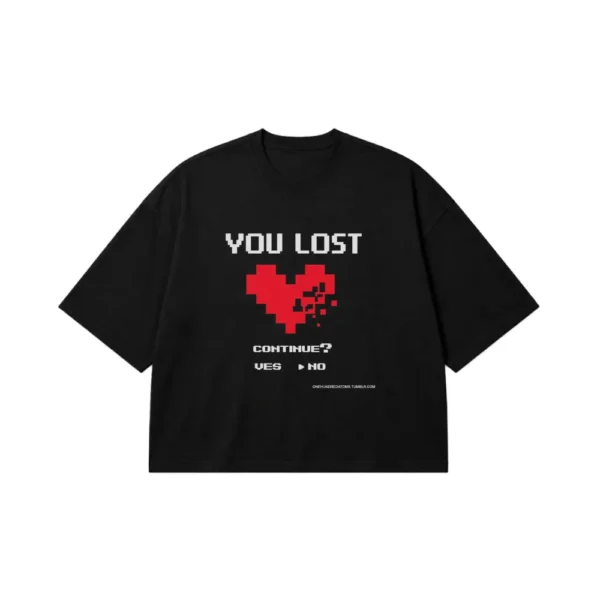 تیشرت باکسی گیمینگ طرح You Lost کد po1793