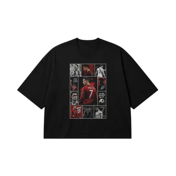 تیشرت باکسی کریستیانو رونالدو طرح کلاژ (Cristiano Ronaldo) کد po1832