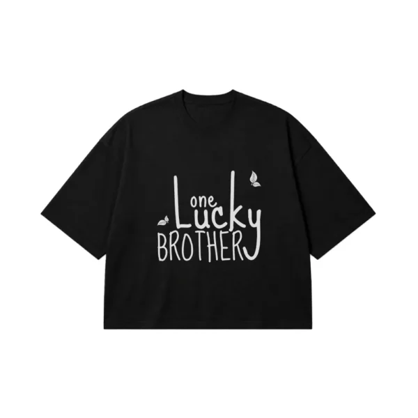 تیشرت باکسی برادر طرح One Lucky Brother کد po1842