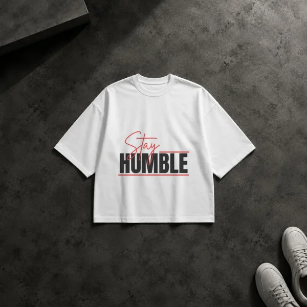 تیشرت باکسی انگیزشی طرح Stay Humble کد po1861