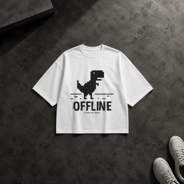 تیشرت باکسی بازی دایناسور کروم طرح Offline کد po1882