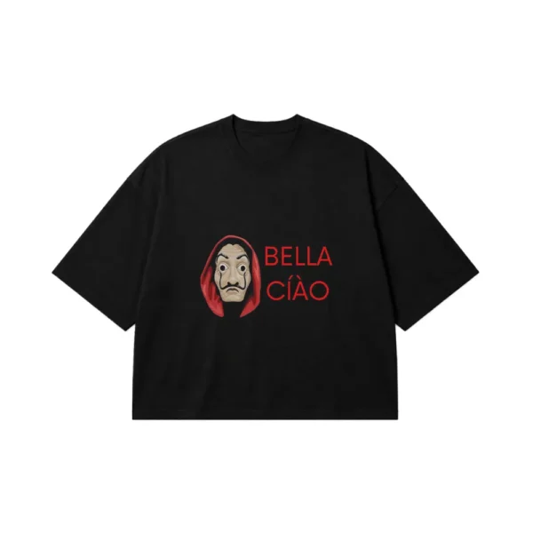 تیشرت باکسی خانه کاغذی طرح Bella Ciao (Money Heist) کد po1908