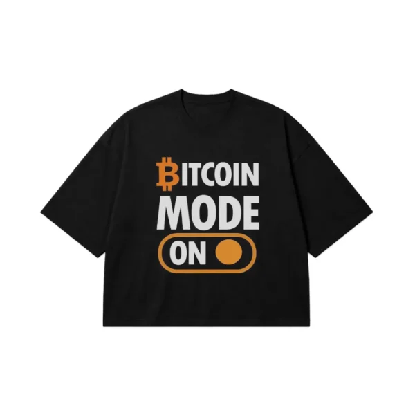 تیشرت باکسی بیت‌کوین طرح Bitcoin Mode On کد po1930
