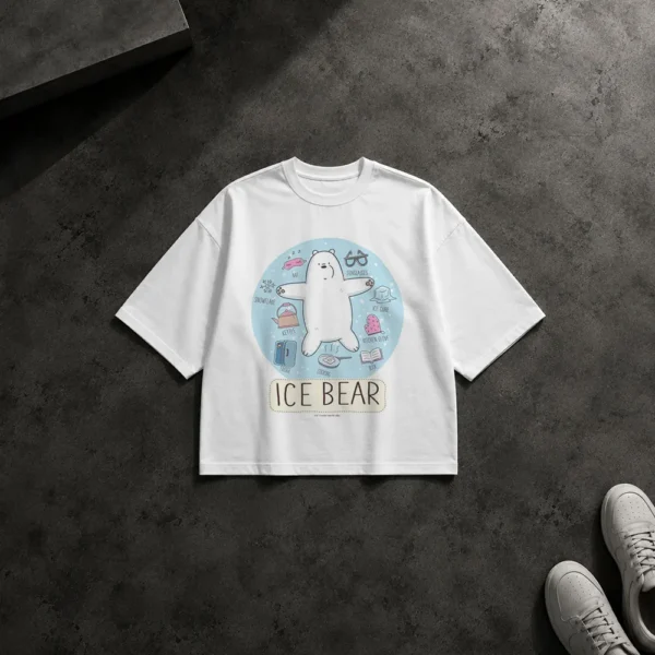 تیشرت باکسی خرس یخی طرح کارتونی Ice Bear کد po1936