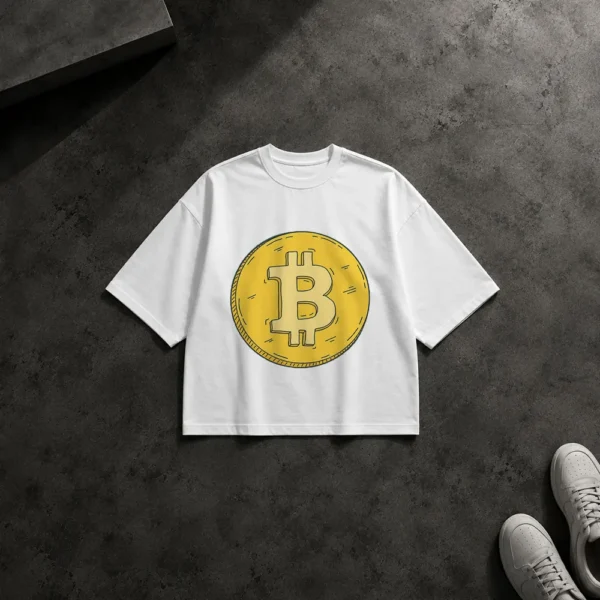 تیشرت باکسی بیت‌کوین طرح سکه مینیمال (Bitcoin) کد po1947