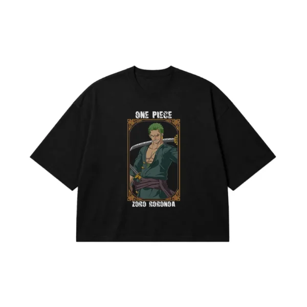 تیشرت باکسی انیمه وان پیس طرح رورونوا زورو (Roronoa Zoro) کد po1949