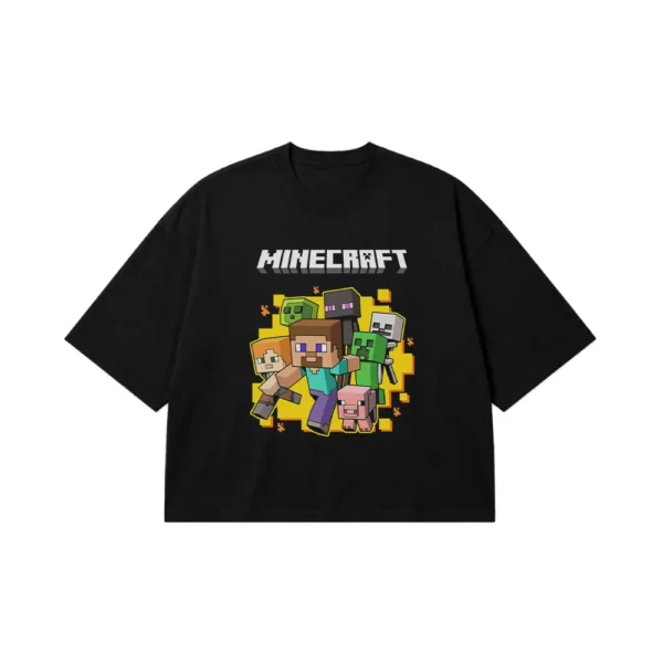 تیشرت باکسی بازی ماینکرافت طرح استیو و کریپر (Minecraft) کد po1976