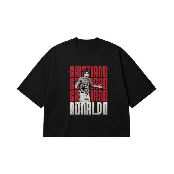 تیشرت باکسی کریستیانو رونالدو طرح ایستاده (Cristiano Ronaldo) کد po1979