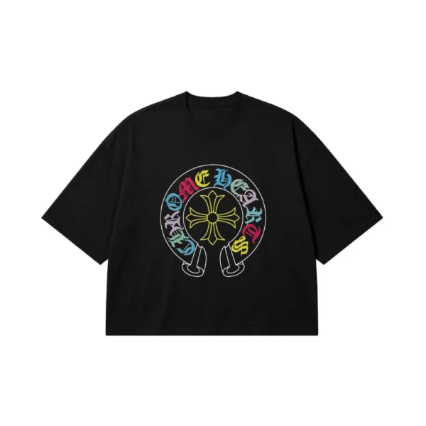 تیشرت باکسی کروم هارتس طرح لوگوی گوتیک (Chrome Hearts) کد po1997