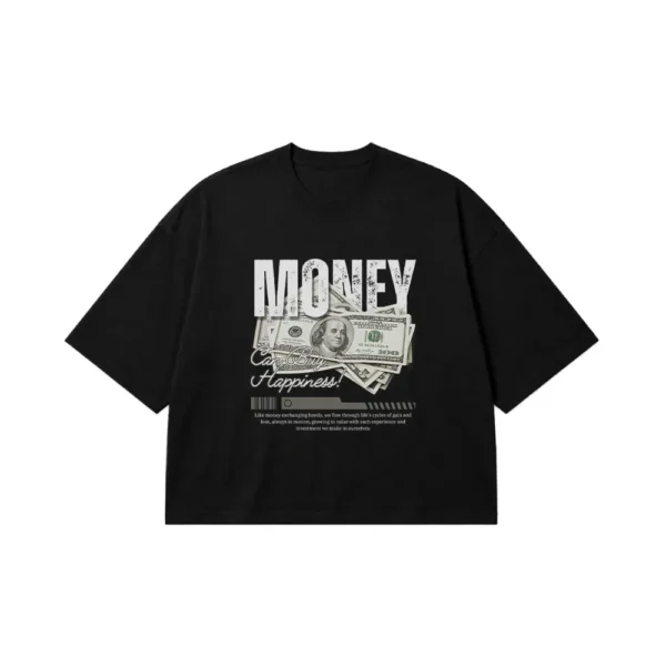 تیشرت باکسی طرح پول و خوشبختی (Money Happiness) کد po2005
