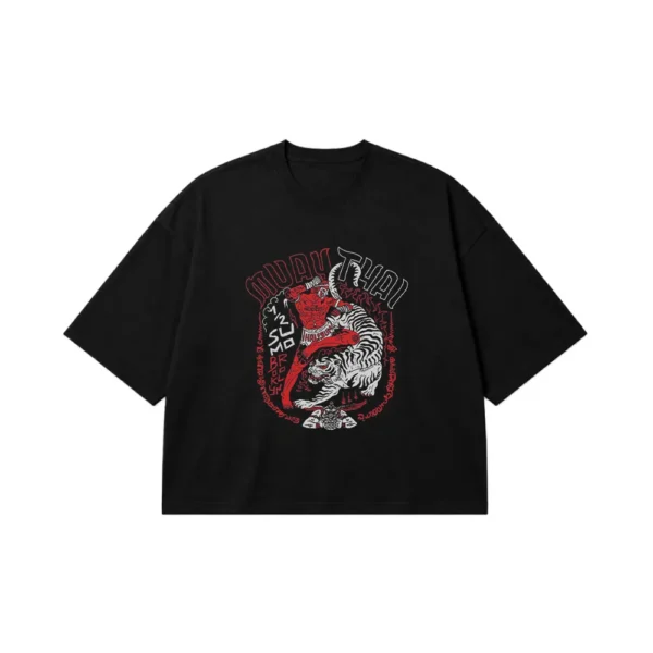 تیشرت باکسی ژاپنی طرح ببر و سامورایی مدرن (Modern Samurai) کد po2006
