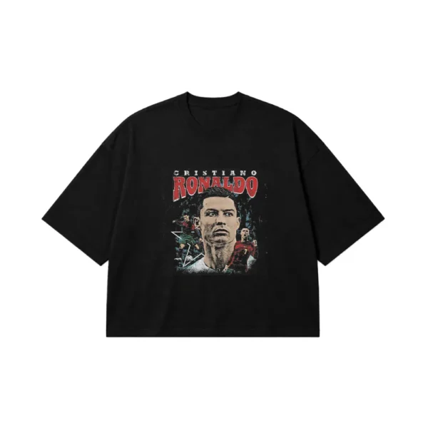 تیشرت باکسی کریستیانو رونالدو طرح پرتره ورزشی (Cristiano Ronaldo) کد po2028