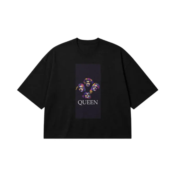 تیشرت باکسی گروه کویین طرح پرتره اعضا (Queen) کد po2120