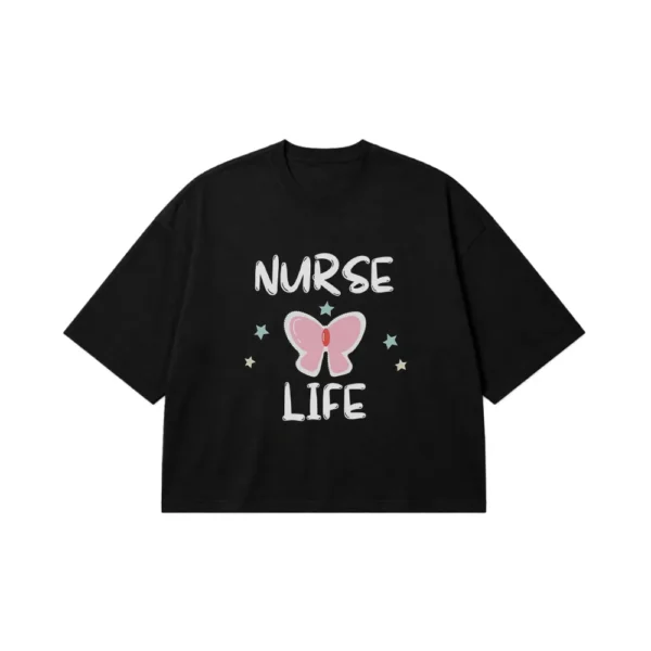 تیشرت باکسی پرستاری طرح Nurse Life کد po2124