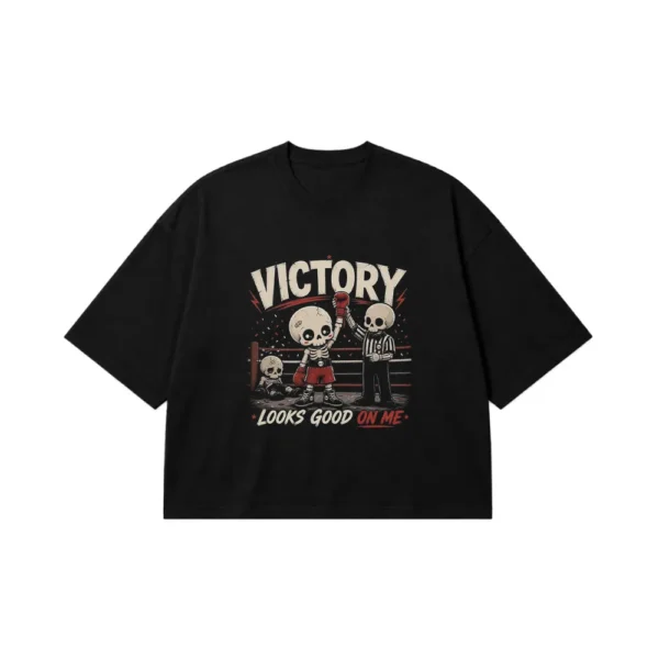 تیشرت باکسی گیمینگ نوشته Victory Looks Good on Me کد po2148