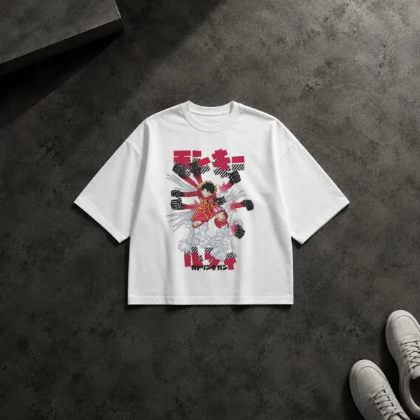 تیشرت باکسی انیمه وان پیس طرح مانکی دی لوفی (Monkey D. Luffy) کد po220