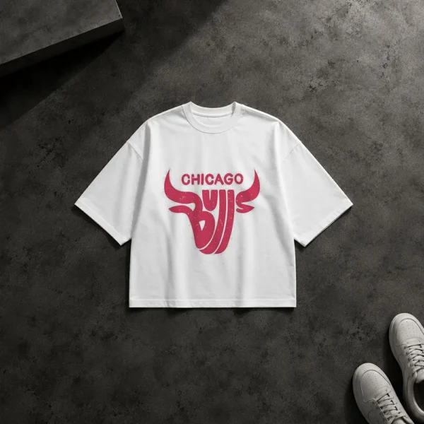 تیشرت باکسی شیکاگو بولز طرح لوگوی بسکتبال (Chicago Bulls) کد po2209