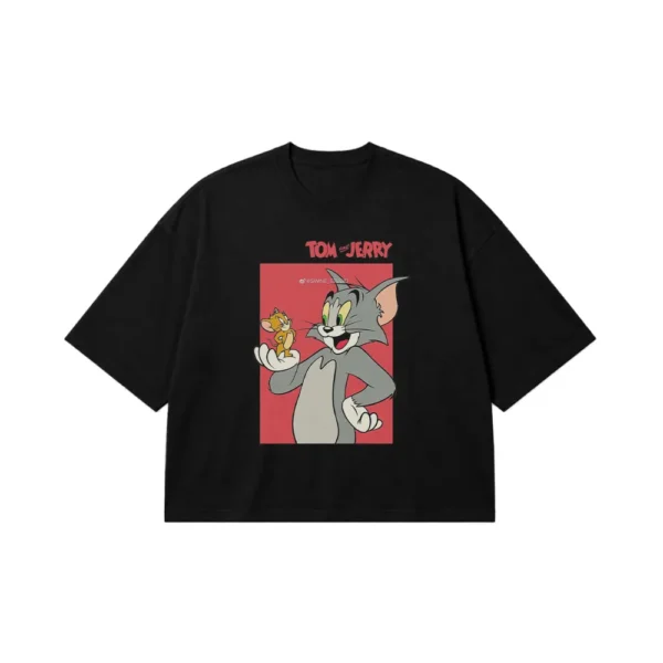 تیشرت باکسی تام و جری طرح کارتونی (Tom and Jerry) کد po2214
