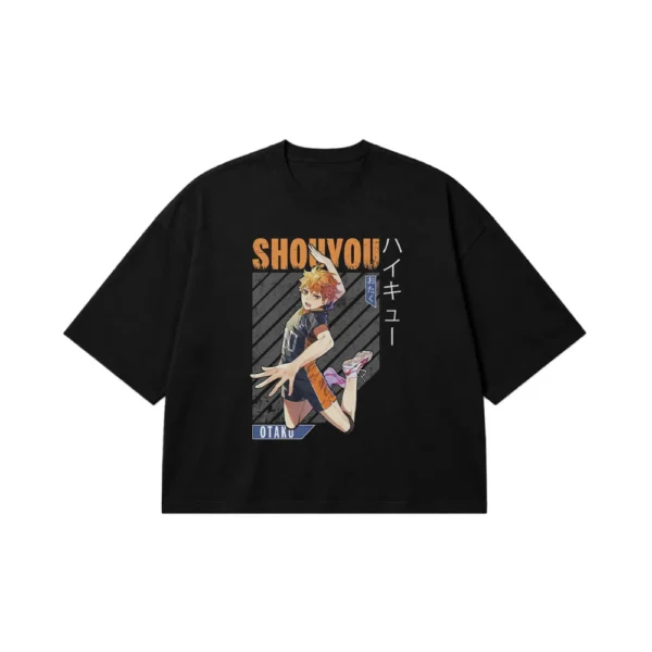 تیشرت باکسی انیمه هایکیو طرح شویو هیناتا (Shoyo Hinata) کد po2249