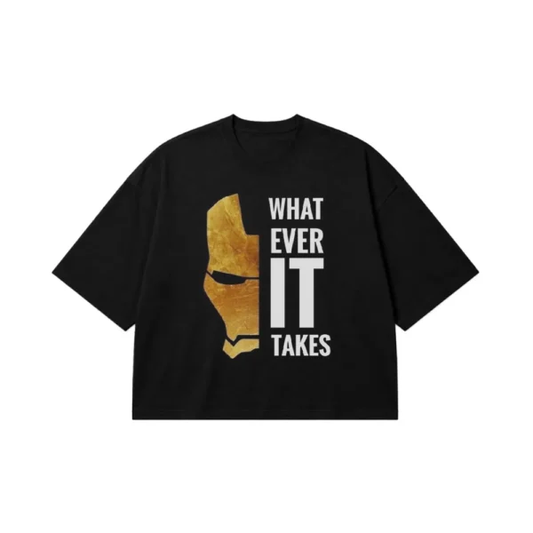 تیشرت باکسی مارول طرح مرد آهنی What Ever It Takes کد po2254