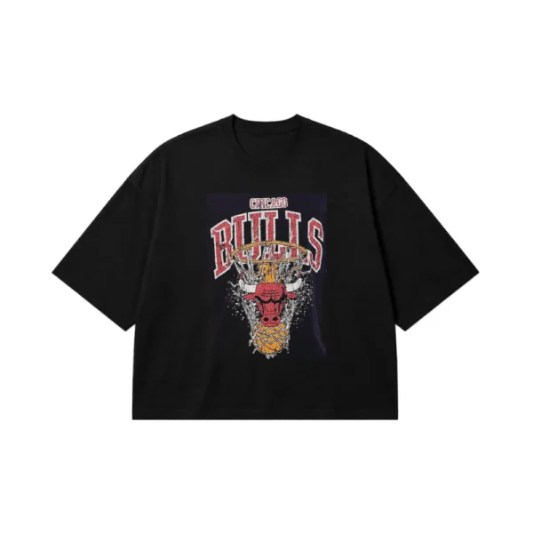 تیشرت باکسی بسکتبال شیکاگو بولز طرح لوگو (Chicago Bulls) کد po2255