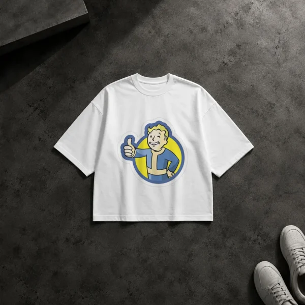 تیشرت باکسی فال‌اوت طرح والت بوی (Vault Boy) کد po2397