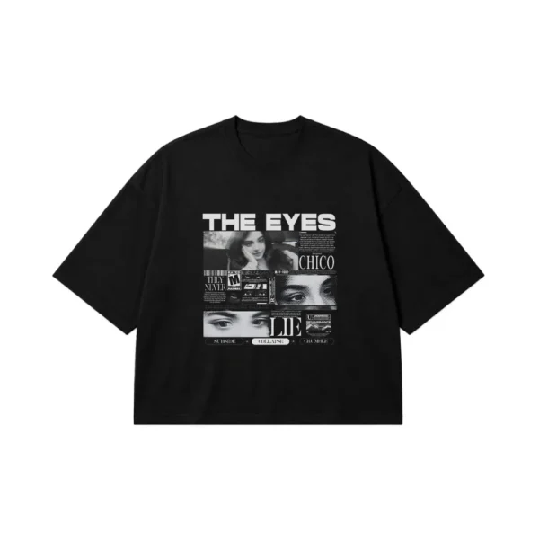 تیشرت باکسی طرح کلاژ چشم‌ها (The Eyes) کد po2402