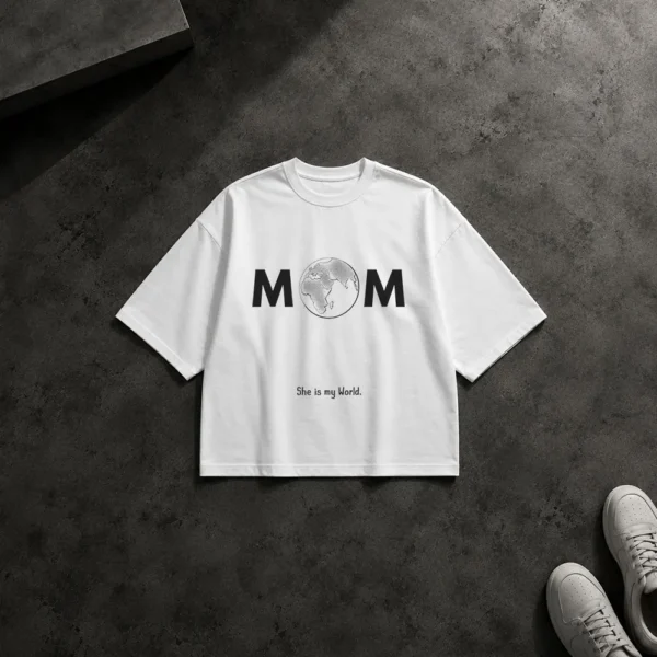 تیشرت باکسی مادر طرح She Is My World کد po2423