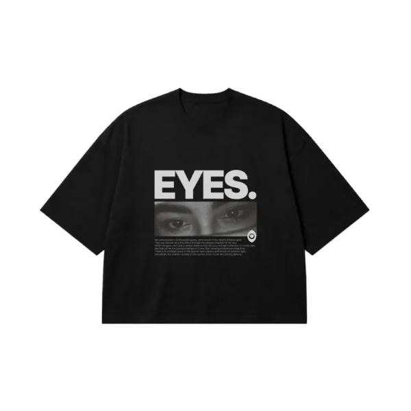 تیشرت باکسی تایپوگرافی EYES کد po2428