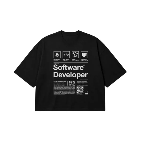 تیشرت باکسی برنامه‌نویس نرم‌افزار (Software Developer) کد po2445
