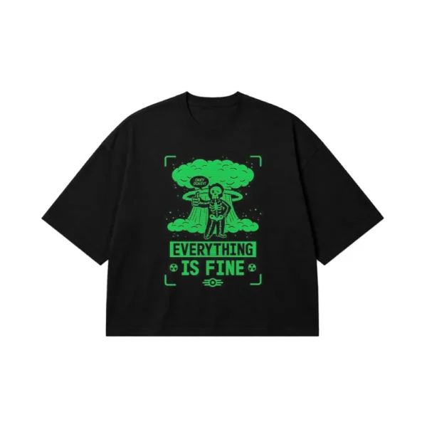 تیشرت باکسی میم طرح Everything Is Fine کد po2451