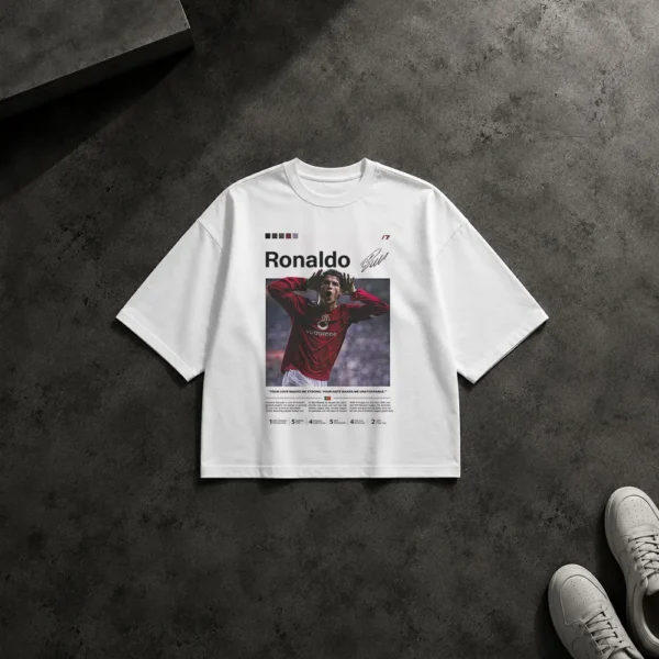 تیشرت باکسی کریستیانو رونالدو طرح پوستر منچستریونایتد (Cristiano Ronaldo) کد po2559