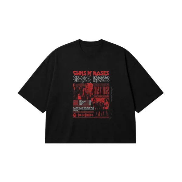 تیشرت باکسی گروه گانز ان روزز طرح پوستر کنسرت (Guns N’ Roses) کد po2578